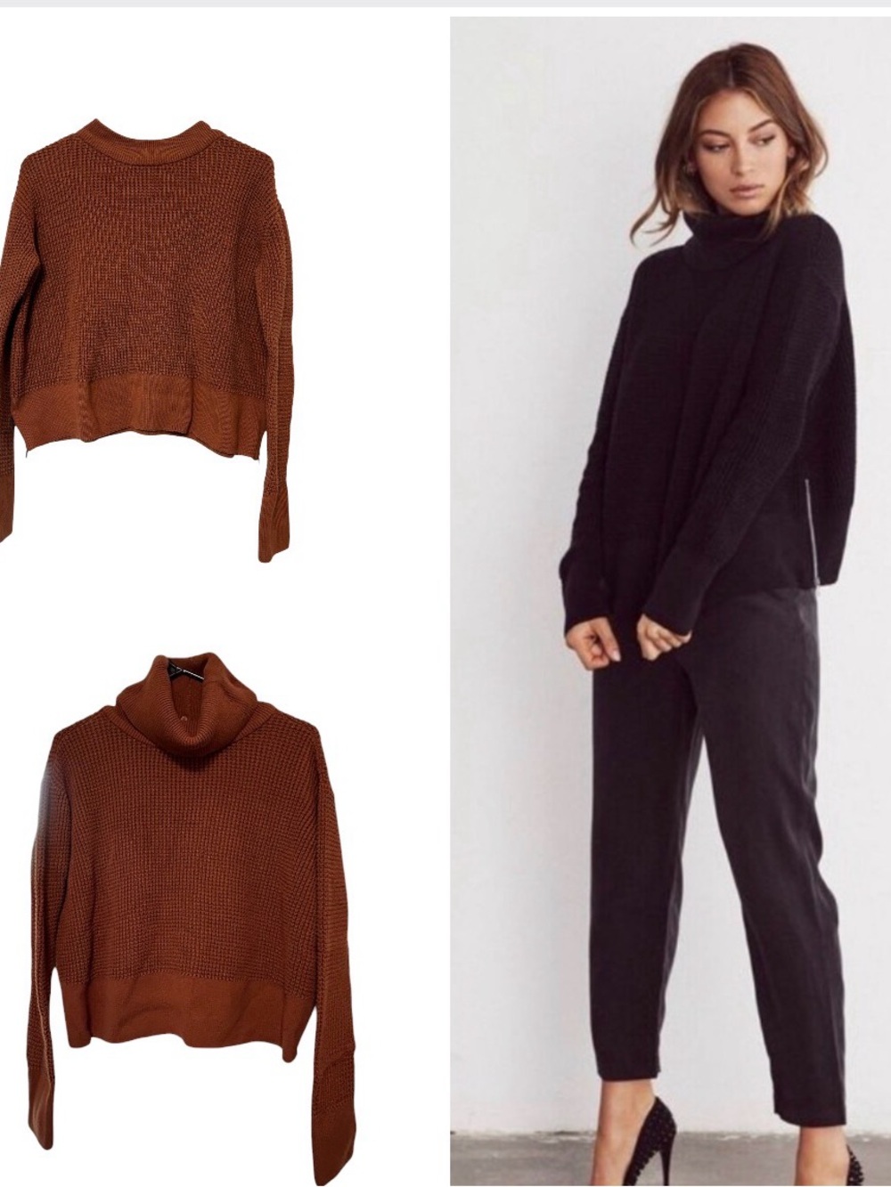 Vetta convertible waffle knit sweater